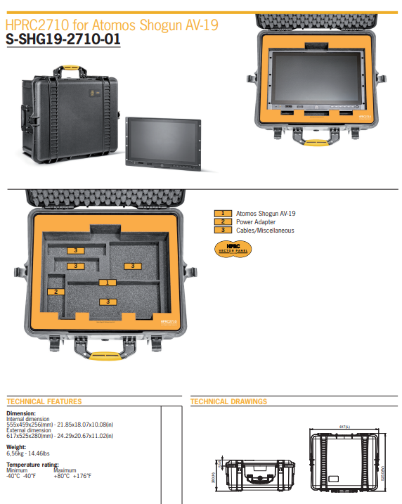 HPRC2710 Protective Case for Atomos Shogun AV-19 HPRC2710 Protective Case for Atomos Shogun AV-19 - Image 2